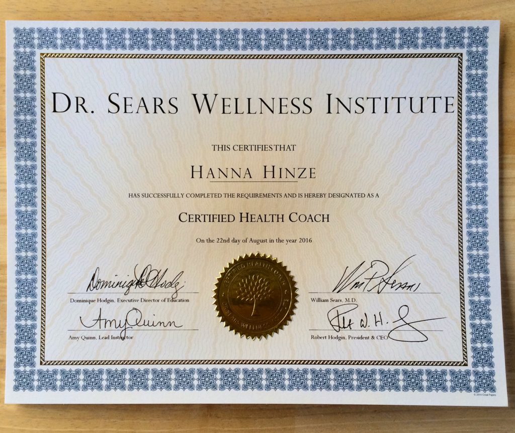 Hanna Lowe Hinze, ., Certified Health Coach – Hanna's Healthy Kitchen
